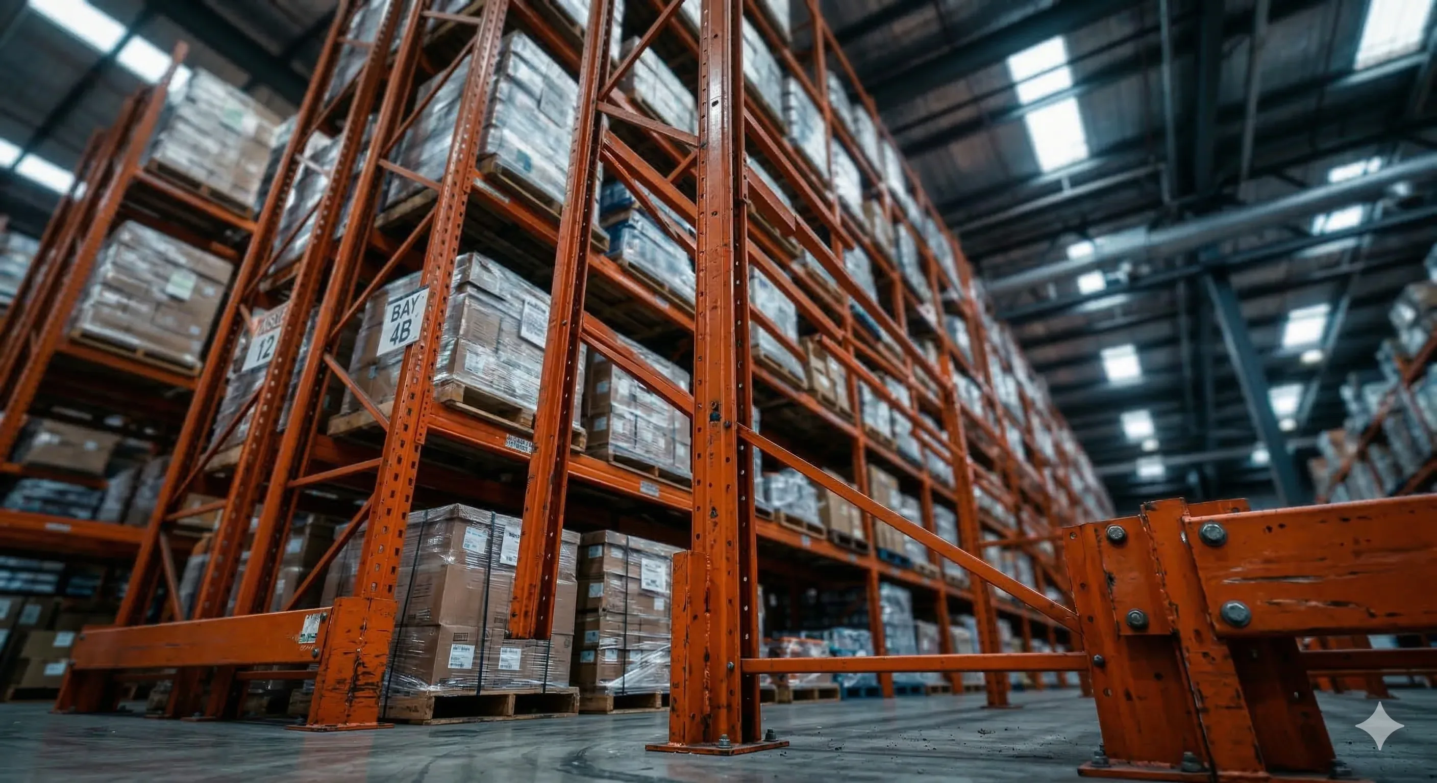 Galvanized pallet rack uprights appropriate for cold storage and refrigerated warehouse environments in Baltimore, Maryland